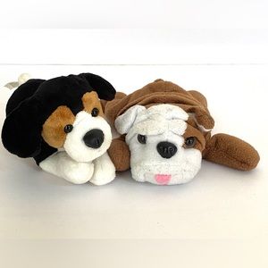 Set of 2 Adorable Plush Puppies